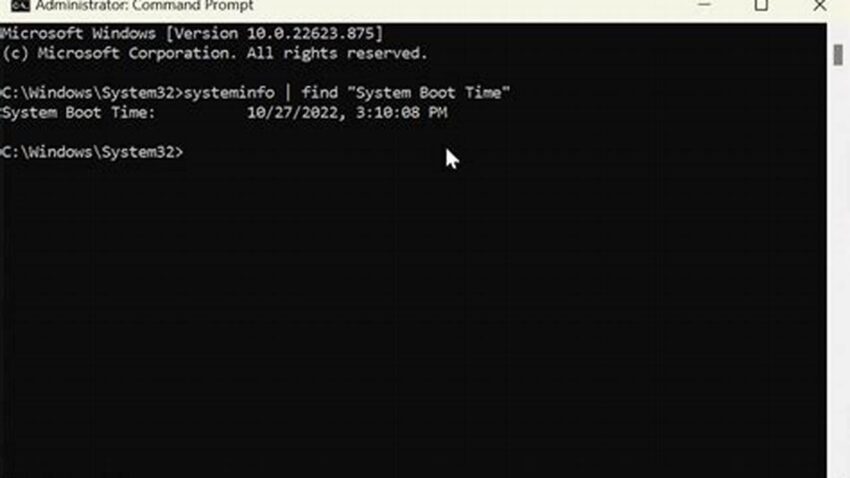 Check System Uptime via Command Prompt